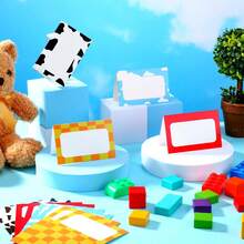8/24/48 Pcs Toy-Inspired Cartoon Story Party Labels Signs Folded Place Cards, Table Setting Blank Tented Name Cards, Folded Table Name Signs For Birthday Party Baby Showers Decor - Multicolor - View 6