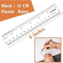 Plastic Rulers, 6 Inch Ruler, 12 Inch Ruler, Clear Ruler With Centimeters And Inches, Straight Plastic Ruler Set For Students School And Office - Clear - 6 Inch + 6 Inch - View 3