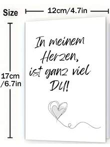 1 张浪漫的德国情人节贺卡 - 送给男友/女友、丈夫/妻子或任何特别的人的温馨情人节礼物。情人节贺卡。 - 彩色 - 查看 2