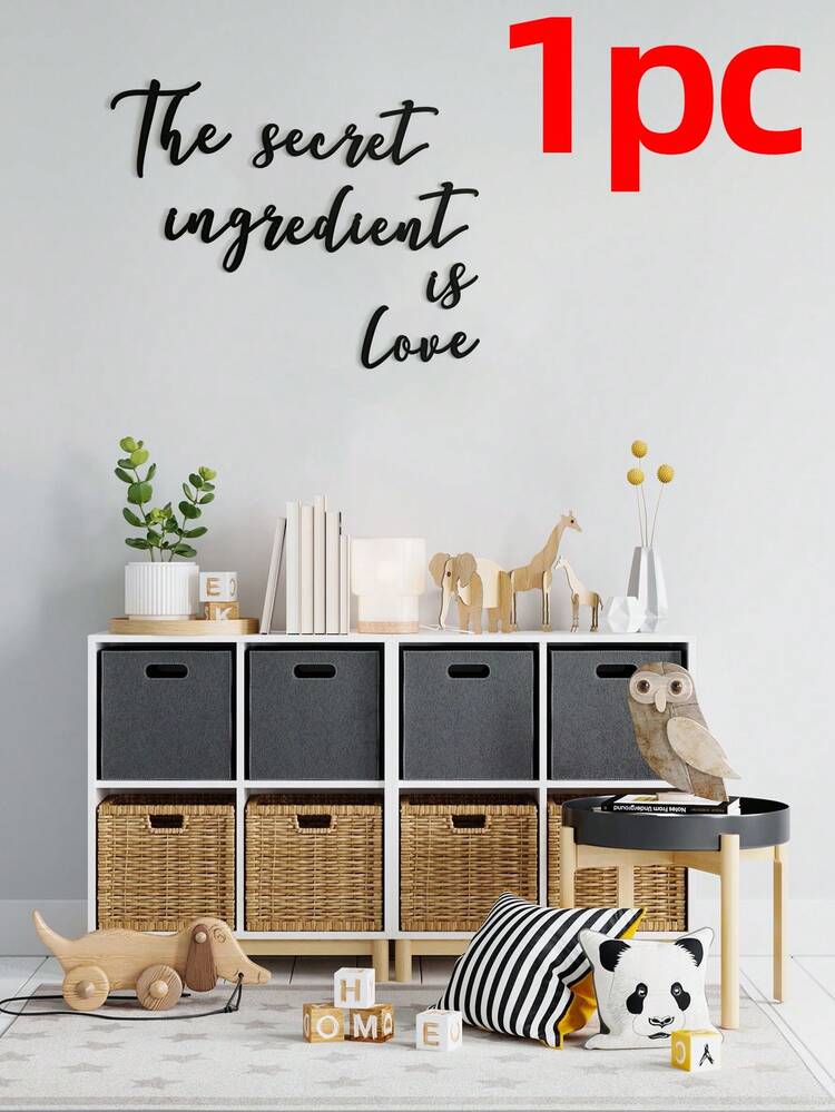 1-2张黑色英文字母“The Secret Ingredient Is Love”墙贴装饰，防水贴纸，PVC材质，易于粘贴和移除，适用于家居装饰、浴室装饰、房间装饰、客厅装饰 - 黑色 - 查看 14