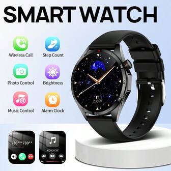 SmartWatch Hot 1.53-Inch Full Touch High-Definition Sports Smartwatch, Wireless Call, SMS Reminder, Alarm Reminder, Multiple Sports Modes, Remote Photography, Music Playback, Multi-Functional Smartwatch, Compatible With Android And IOS System Smartphones, Suitable For Gifting On Various Festivals Such As New Year's Day, Valentine's Day, Easter, Mother's Day, Father's Day, Halloween, Thanksgiving, Christmas, Etc
