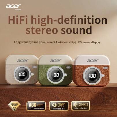  Acer OHR552 蓝牙耳机，半入耳式 TWS 无线耳机，复古风格，小巧舒适，适合运动、跑步、骑行、健身，兼容手机、平板电脑、笔记本电脑等多种设备，是圣诞节和情人节的理想礼物