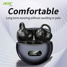 [Official Genuine] Acer OHR511 Bluetooth Earphones, Ear-Hook Design With Display Screen, Charging Case, Non-In-Ear OWS Wireless Earphones, Stereo Bass, Noise Cancelling, Low Latency, Comfortable Fit, Suitable For Study, Business, Sports, Running, Cycling, Compatible With Multiple Devices Like Phones, Tablets, Laptops, Recommended Christmas & Valentine's Day Gift - Black - View 2