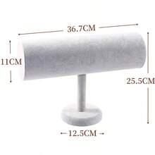 1pc Elegant Beige Velvet Headband Stand, Round Bottom Stable Design, Suitable For Hair Accessory Daily Storage & Display Showcase - Multicolor - View 3