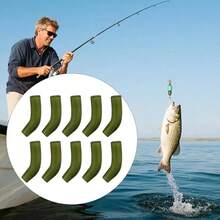 10 Piezas Carp Fishing Hook Kickers Terminal Tackle Rubber Anti Sleeve Line Aligner Sleeves Funcin de Alineacin de Anzuelo Adecuado para Pesca en R - Verde S - Ver 4