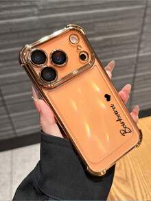 1pc Customized Signature Electroplated Anti-Drop Phone Case Compatible With IPhone 16/16 Pro/16 Plus/16 Pro Max/11/11 Pro/11 Pro Max/12/12 Pro/12 Pro Max/13/13 Pro/13 Pro Max/14/14 Plus/14 Pro/14 Pro Max/15/15 Plus/15 Pro/15 Pro Max/16e/17 Pro Max/17 Air/17 And Other Models, Wrist Strap Design