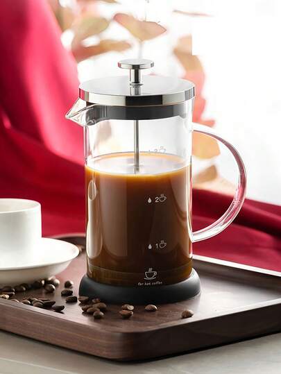 1 st extra stor French Press-bryggare med filter. French Press-kanna. Kan brygga te och kaffe. Allt-i-ett te- och kaffebryggare. French Press. Separerar kaffesump, espressocafffextraktor.