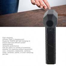 Dpofirs Plumero de Aire Eléctrico Mini Soplador de Chorro de 130000rpm Ventilador de Chorro Portátil Mini Soplador de Chorro Secador de Coche Tipo C Recargable para el Hogar Coche - como en la foto - Ver 6