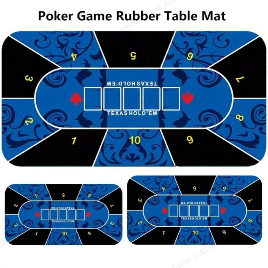 Waterproof Poker Table Mat - Rubber Poker Game Mat - Waterproof Table Mat - Poker Tablecloth - Mahjong Tablecloth - Suitable For Family Gatherings, Entertainment Games - Party Games And Event Supplies - Birthday Gift - Multicolor - View 1