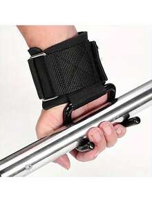 一对可调节举重钩，男女通用，适用于举重、引体向上、硬拉、力量训练和健身运动。