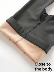 1 件装女士纯色米色/黑色高腰弹力腰带连裤袜，3 种尺码可选，200 克加厚抓绒内衬保暖弹力光滑自然透明连裤袜，适合日常穿着、办公室休闲外出（0-15℃ 凉爽天气） - 咖啡棕 - 查看 7