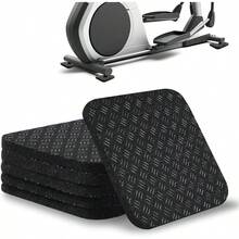 6 alfombrillas para cinta de correr, almohadillas para orejas de equipo de alta densidad, 4x 4x 0.2 pulgadas, alfombrilla antideslizante para equipo de ejercicio de doble cara, para - negro - - Ver 2