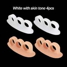 1 par de fundas de silicona de gel suave para los dedos de los pies, tapas de silicona profesionales de 3 orificios para los dedos de los pies, alivian el dolor de los pies, adecuadas para dedos en martillo y dedos en garra, lavables a mano, transpirables