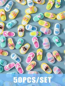 10/30/50pcs Colorful Summer Flip Flop Resin Pendant, 9 Styles Of Sandal Design, Cute Vacation Accessory, DIY Craft Material For Scrapbooking, Phone Case, Jewelry, Hair Clips, Rings And More - Holiday Sandals - View 7