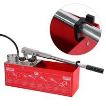 Bomba de prueba hidrostática manual hidráulica con tanque de medidor, Bomba de prueba de compresión de presión de agua manual hidráulica, probador de presión de fuga de tubo de agua - Rojo - Ver 4
