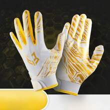 1 Pair Breathable & Comfortable Sports Gloves, Unisex, Delicate Stitching, Suitable For Baseball, Basketball, Football, Rugby And Other Sports | Fashion Sports Gloves | Silicone Anti-Slip Gloves