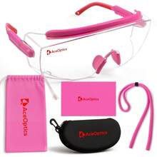 Safety Glasses Goggles U2013 ANSI Z87, Adjustable, 5X Anti - Fog ClearShield Lenses, Includes Premium EVA Hard Case - Pink - View 2