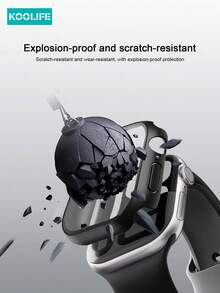 Koolife 1pc Ultra-Thin Clear Tempered Glass PC Frame Case, Minimalist All-In-One Protector, Four-Corner Shockproof Scratch-Resistant, Slim Fit For Bare Phone Feel, Compatible With Watch 38/40/41/42/44/45/46mm, For Watch Series SE/11/10/9/8/7/6/5/4/3/2/1 - Black - View 3