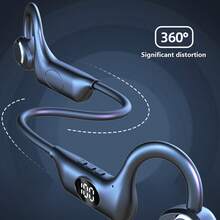 Bones Conduction Headphones Bluetooth 5.3 Open-Ear Sports Headphones With Built-In Mic, 8H Use Time IPX5 Waterproof Wireless Headset, 15g Lightweight Running Cycling Workout Headphones With 360° Sound & 200H Standby - 黑色 - 查看 6