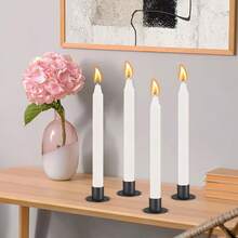 Round Base Metal Candle Holder, Suitable For Cone Candles, Religious Theme Desktop Decor, Powder Coated Surface, Ideal For Christmas, Halloween, Thanksgiving, Valentine's Day, Graduation Ceremonies And More