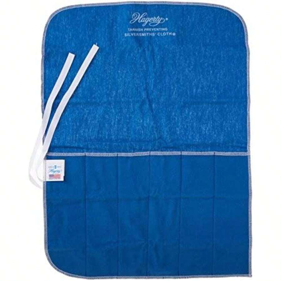 Hagerty - Rollo de 6 piezas para cubiertos de plata, para evitar el deslustre, almacenamiento de tela plateada para cubiertos de esterlina, fabricado en Estados Unidos, certificado Kosher(0.2) - Multicolor - Ver 1