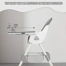 Piorlado Adjustable Height Children's High Chair  Portable Foldable Baby High Chair With Large Antislip Pad & Toy Rack Easy To Clean Feeding For Babies Infants Toddlers - Grey - View 8