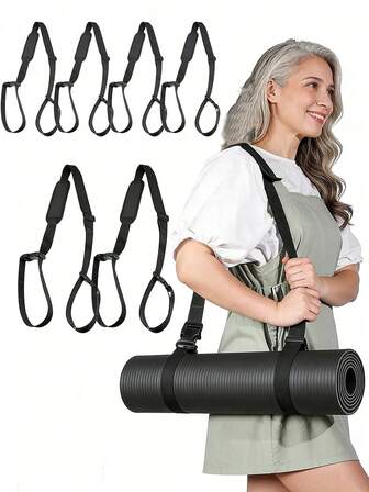 1 pieza Correa de almacenamiento portátil para esterilla de yoga, correa de sujeción multiusos para esterilla de yoga, pilates y ejercicio, correa para silla de playa, correa para silla de camping al aire libre, correa para silla plegable universal, correa para mochila de silla de playa, correa de hombro ajustable de nailon, adecuada para sillas de playa, scooters, bicicletas de equilibrio, bicicletas