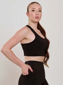 Basic Fitness Set With Pocket (Pants + Top) 11270/10750 - Black - View 4