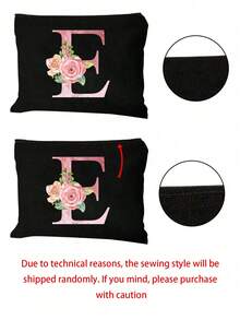 Túi đựng mỹ phẩm khóa kéo màu đen - Họa tiết hoa hồng ombre và chữ cái A-Z, túi đựng tiền xu, túi trang điểm, túi mỹ phẩm ngoài trời, túi y tế, túi đựng đồ điện tử, túi vệ sinh, túi vải bố đa chức năng, túi đựng đồ dùng du lịch nhẹ, hoàn hảo cho việc làm đẹp ngoài trời! Túi trang điểm này thích hợp làm quà tặng cho phụ nữ, các bà mẹ, giáo viên, bạn bè, và là món quà lý tưởng cho Ngày Valentine, Giáng sinh, Năm mới và các ngày lễ khác. Túi đựng mỹ phẩm, túi đựng đồ vệ sinh cá nhân, túi đựng đồ dùng cần thiết khi đi du lịch, đồ dùng cần thiết cho kỳ nghỉ dành cho nam và nữ, hộp đựng đồ dùng du lịch, quà tặng cần thiết cho phụ nữ - Nhiều màu - Xem 11