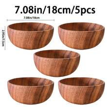 1/2/4/8 piezas Cuencos de madera de acacia con forma de calabaza hechos a mano - Cuencos redondos de madera para ensalada/aperitivos para palomitas, pasta, caramelos, cereales, crema de coco, aperitivos, cocina, diseño rústico, platos de madera hechos a mano, platos para salsa de inmersión 8cm/12.5cm/14cm/16cm