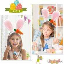 Diademas de Pascua para mujeres y hombres, bandas esponjosas para el pelo de orejas de conejo, diadema de zanahoria, accesorios para el cabello de Pascua, 1 - Estilo-01 + Grande - Ver 4