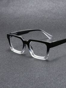 男士时尚老花镜，新款经典复古方形镜框，个性化拼接设计，休闲百搭，舒适护眼，适合日常佩戴、电脑使用、阅读，100-400度可选 - 透明 - 查看 8