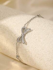 1 Stainless Steel Butterfly Bracelet, Simple And Sweet, Suitable For Daily Wear, Ladies Valentine's Day Gift Jewelry. - Bracelet - View 5