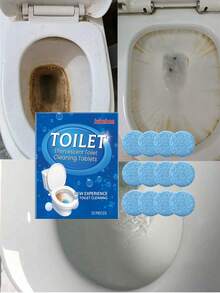 JUE FISH 12pcs Toilet Cleaning Tablets. Effectively Clean Stubborn Stains, Unclog Toilets And Drains, Remove Odors, Remove Yellow Urine Stains, And Refresh The Toilet. An Ideal Gift For Family And Friends. Household Cleaning Products (Random Shipment Of New And Old Models). - Multicolor - View 13