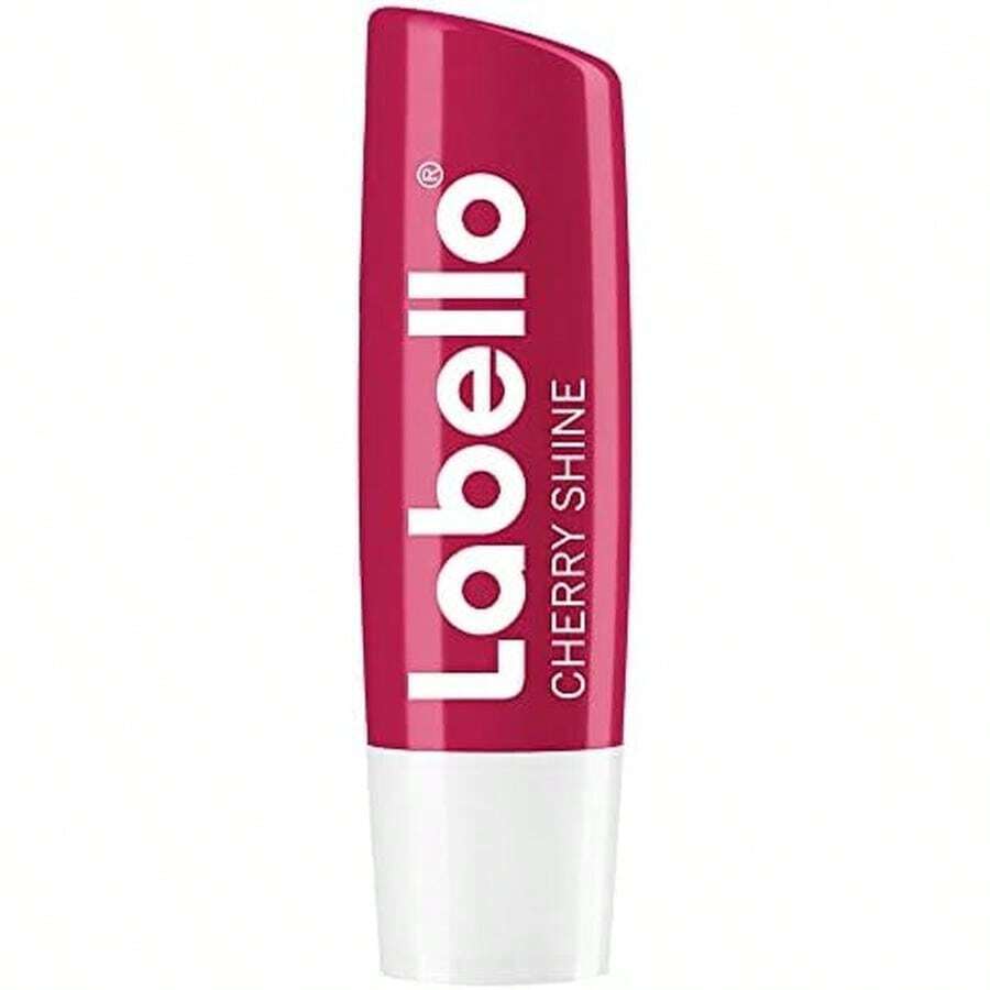 LABELLO Bálsamo labial con color Cereza (4.8g) protector labial con Vitamina E libre de aceites minerales 24 horas de humectación - LABELLO Labello - Ver 1