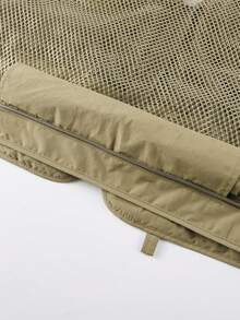 1件男女通用户外徒步露营钓鱼防风防水防刮多口袋拉链背心 - 卡其色 - 查看 6