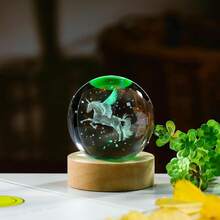 3D Axolotl/Salamander Crystal Ball Lamp - 7 Color LED Night Light, USB Powered Desktop Decor, Great For Birthday & Holiday Gifts, Home Atmosphere Enhancer - Multicolor - View 8