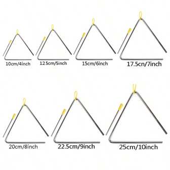 1pc 4/5/6/7/8/9/10 Inch Musical Steel Triangle Percussion Instrument With Striker