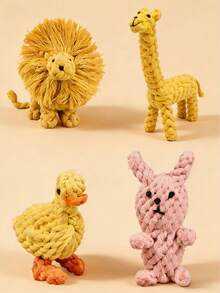 Animal Shaped Dog Dental Chew Toy, Rope Toy, Suitable For Small And Medium Dogs, Durable And Chew-Resistant, Helps Clean Teeth, Training, Interaction, And As A Puppy Chew Toy For Outdoor Use - Multicolor - View 2