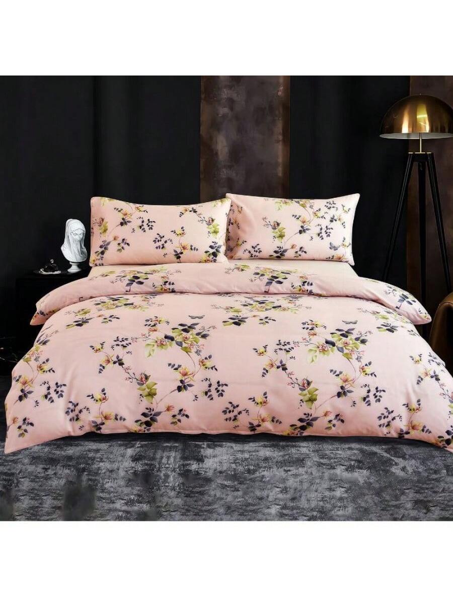 Kit de impresión de fundas nórdicas GB color rosa diseño floral de alta durabilidad de 220cm*220cm