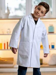 Bata De Laboratorio Escolar Infantil y Juvenil Gabardina 80% Algodón Tallas 4 A 16 + - Blanco - Ver 4
