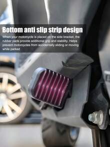 Universelle Motorrad Seitenständer Platte - Gummi rutschfeste Fußrast Verlängerung, breitere Basis für bessere Stabilität, schützt den Boden vor Kratzer, langanhaltend Upgrade-Zubehör für alle Motorräder und Elektrofahrräder, Gummi Seitenständer Stützplatte - Einheitsgröße - Übersicht 3