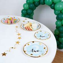 12/24/48 Set, Suitable For 1st, 2nd And 3rd Birthday Parties, Birthday Theme Parties, Includes Heat Press Pattern Paper Plates, Party Plates, Paper Plates. Includes 7-Inch And 9-Inch Plates, Accommodates Up To 48 People Gathering, Picnic Supplies, Birthday Party - Multicolor - View 4