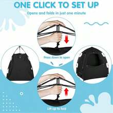 Abulun Portable Blackout Tent – One-Button Operation; Blackout Cover – A Blackout Tent For Sleep Pods And Mini Cribs, Breathable Crib Blackout Cover, 95% Brightness. - 黑色 - 查看 4