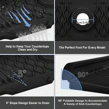 1pc Kitchen Sink Splash Guard, Silicone Faucet Mat, Silicone Sink Drain Mat, Silicone Kitchen Sink Tray, Faucet Splash Guard, Drip Pad, Drain Mat, 5° Tilted Design For Easy Drainage, 90° Foldable Design, Waterproof, Anti-Slip - Multicolor - View 8