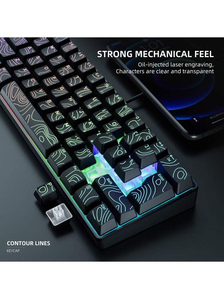 7KEYS 60%ゲーミングキーボード、ミニキーボードとマウスセット。この