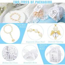 Minimalist Design Rosary Heart Angel Wings Bracelet, Pearl Bracelet - Multicolor - View 4