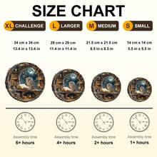 1件装月光读者木制拼图，不对称动物造型木制拼图玩具，独特派对游戏礼物，装饰艺术拼图，桌面魔法拼图，创意儿童益智拼图，节日礼物，成人木制拼图，感恩节/新年/生日礼物（2D拼图） - 彩色 - 查看 4