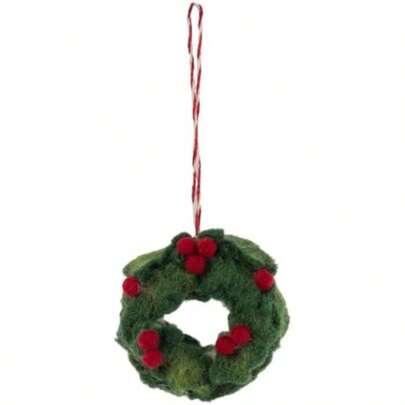 Boston International - Adorno para árbol de Navidad de Fieltro para día Festivo de Invierno, Adornos Colgantes para el hogar, 5.7 Pulgadas, Ciervo príncipe(5.7 cm Corona)