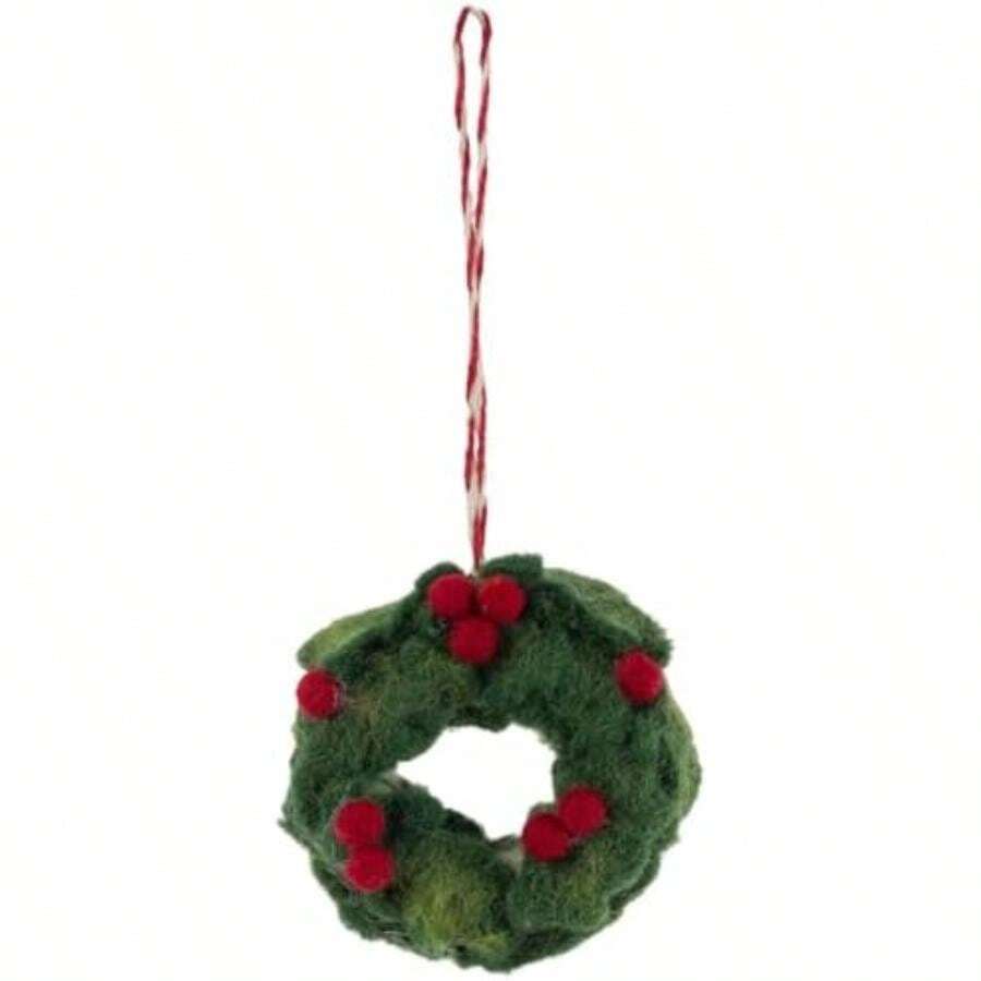 Boston International - Adorno para árbol de Navidad de Fieltro para día Festivo de Invierno, Adornos Colgantes para el hogar, 5.7 Pulgadas, Ciervo príncipe(5.7 cm Corona) - Multicolor - Ver 1